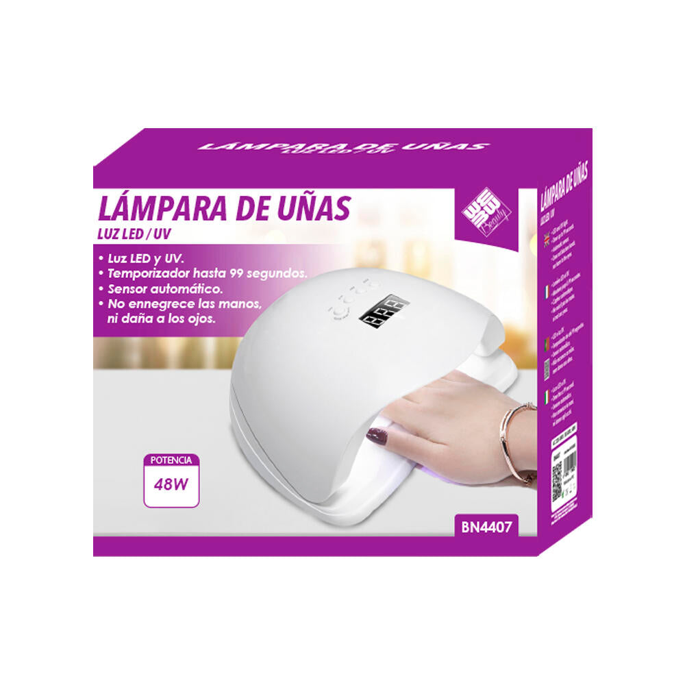 Lámpara Secadora de Uñas 36 LED UV – Secado Rápido 48W con Sensor Inteligente